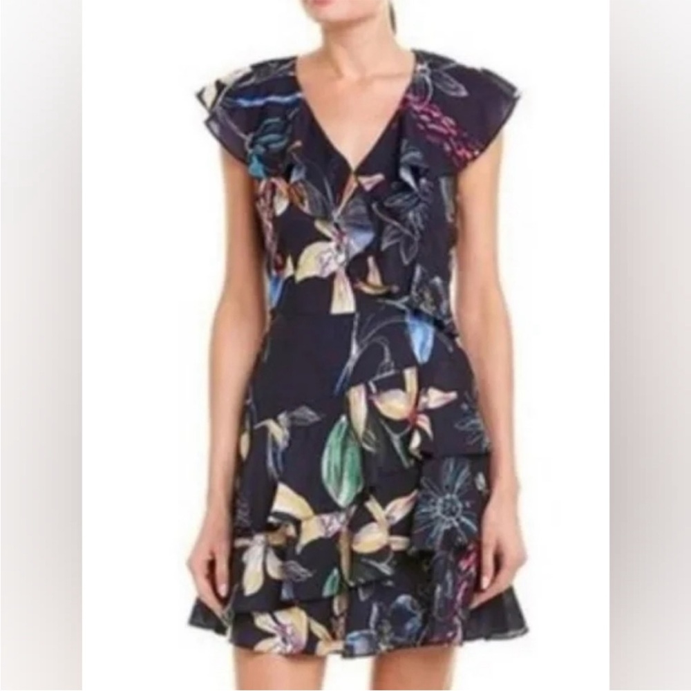 Parker Cosmic fleur ruffle dress